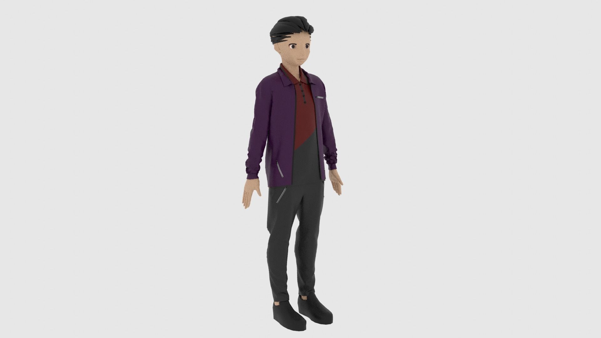 Cartoon Character Low-poly 3D model_3