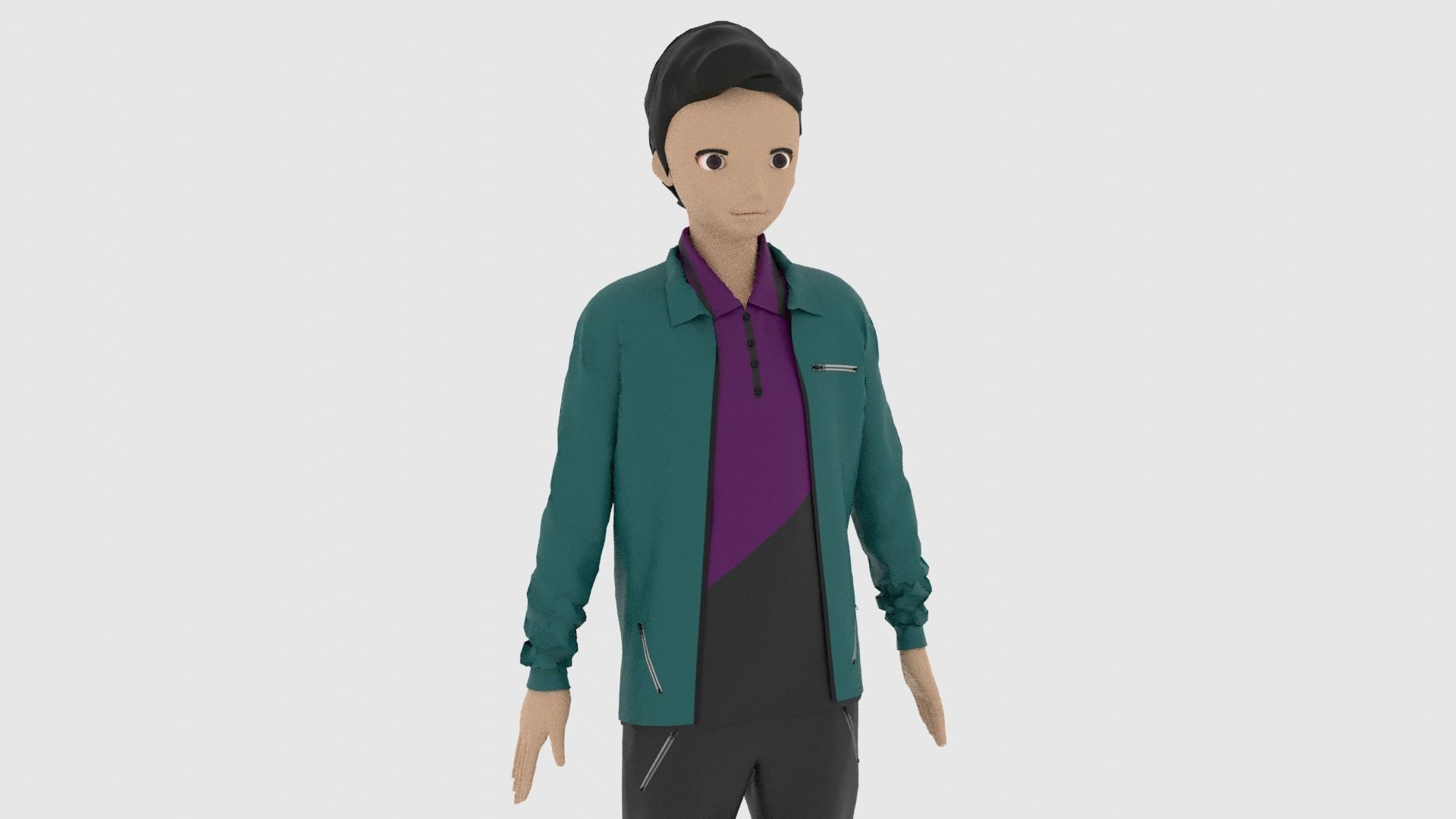 Cartoon Character Low-poly 3D model_7