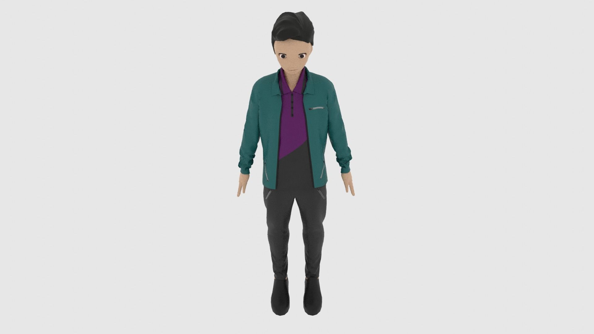 Cartoon Character Low-poly 3D model_5