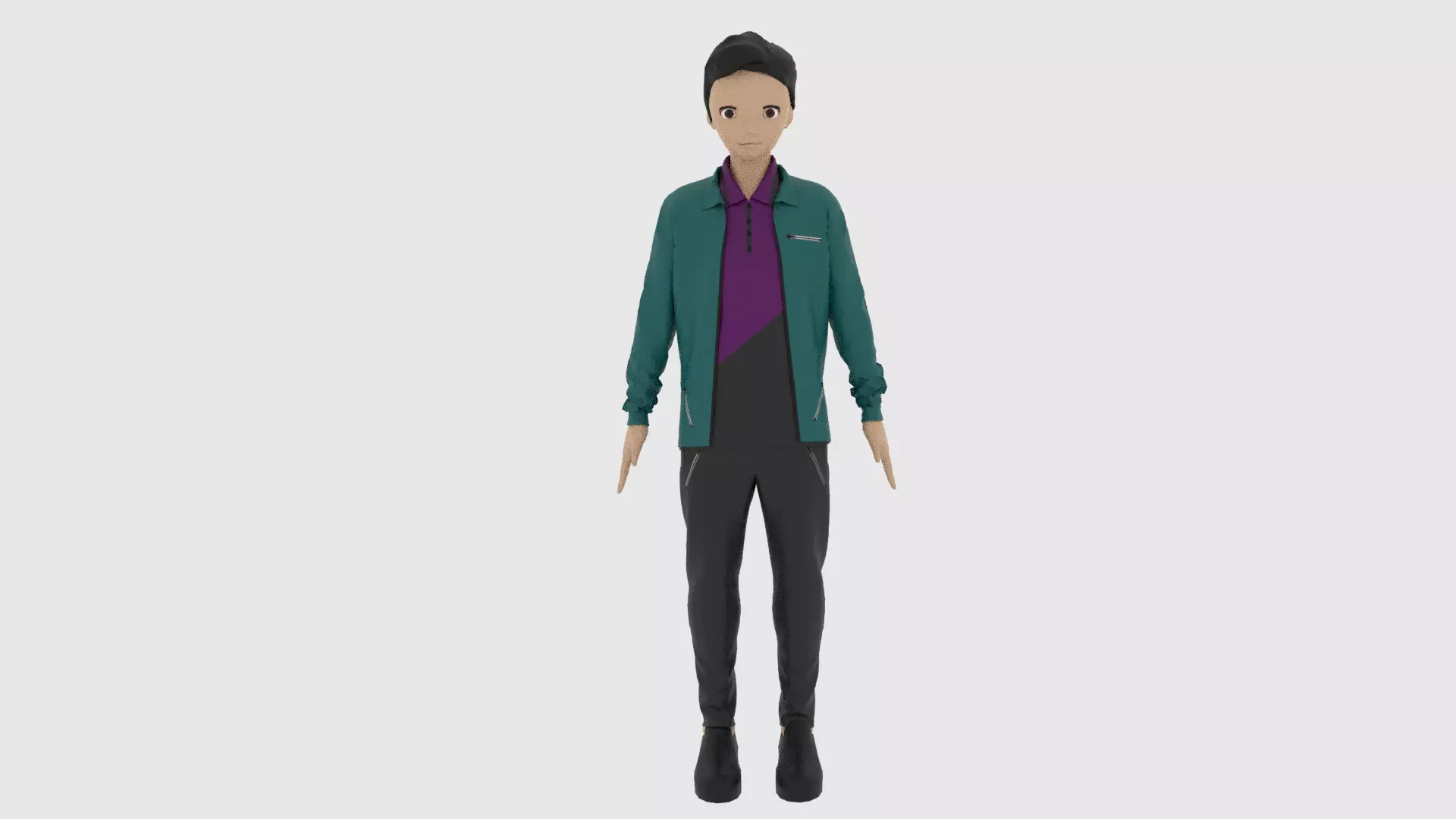 Cartoon Character Low-poly 3D model_0