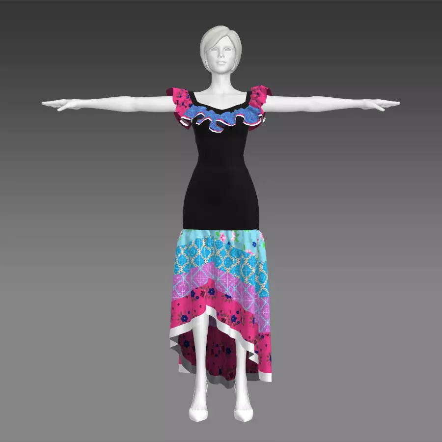 female dress fashion design 3D model