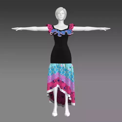 female dress fashion design 3D model