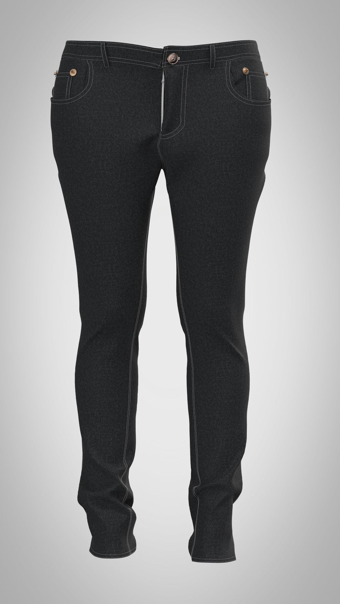 v shaped back yoke jeans for female 3D model CGTrader