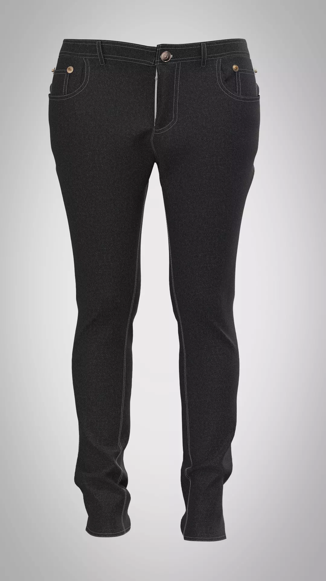 v shaped back yoke jeans for female 3D model_0