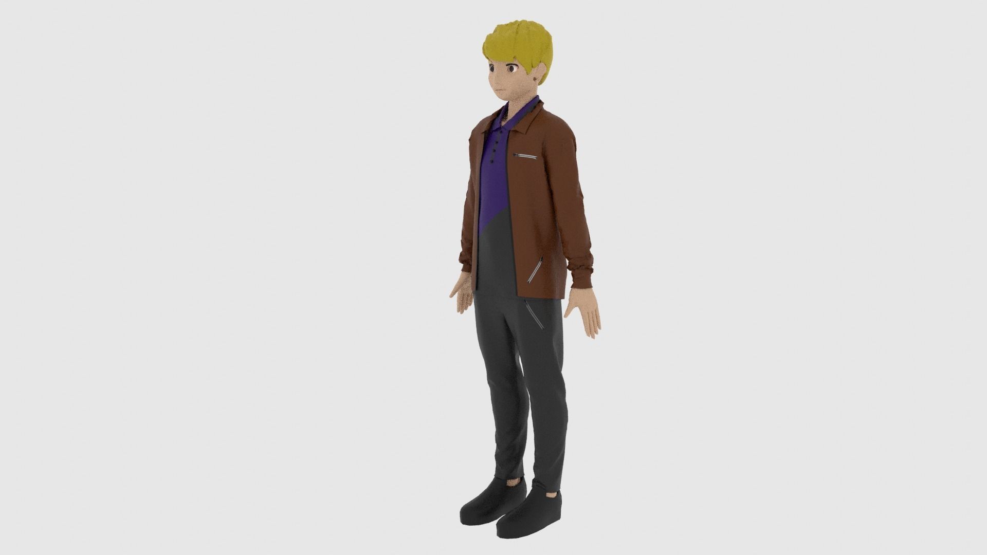 Cartoon Character Low-poly 3D model_2
