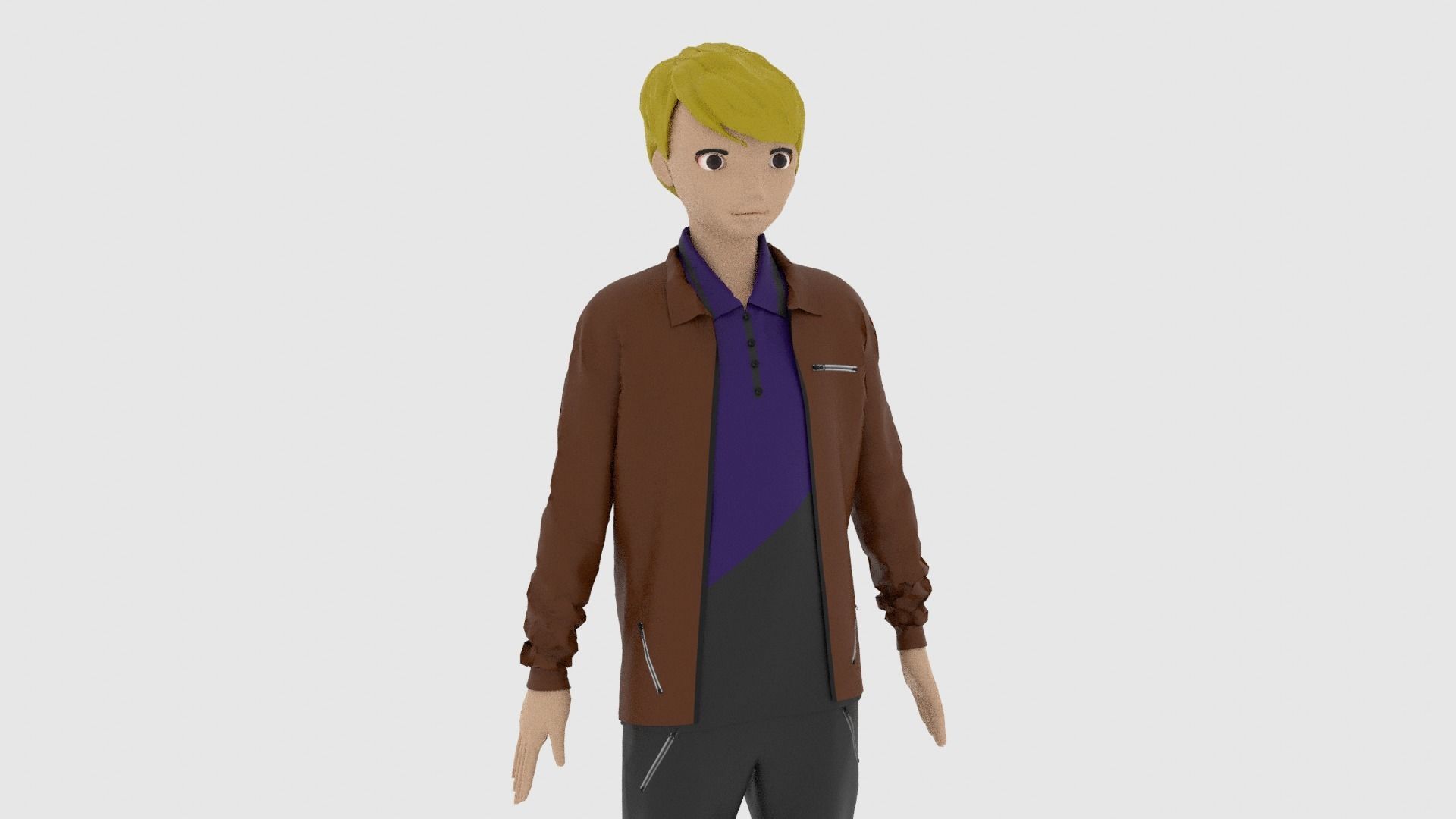 Cartoon Character Low-poly 3D model_7