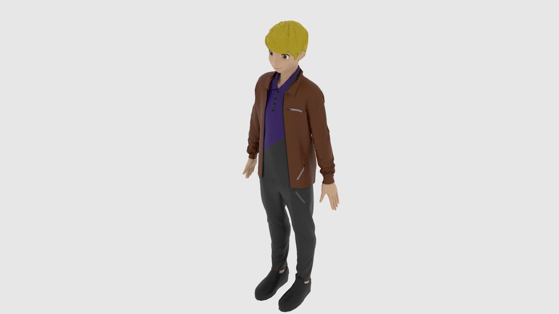 Cartoon Character Low-poly 3D model_4