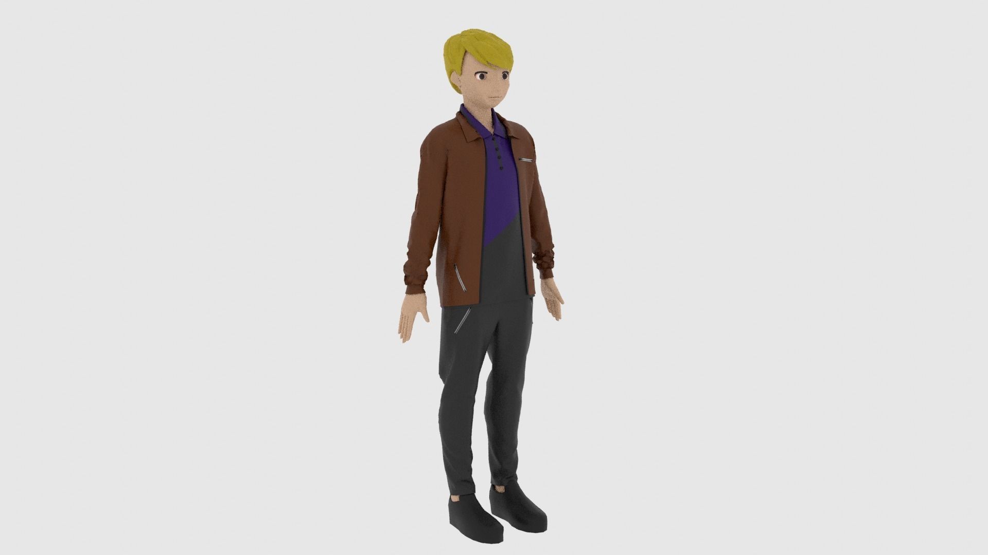 Cartoon Character Low-poly 3D model_3