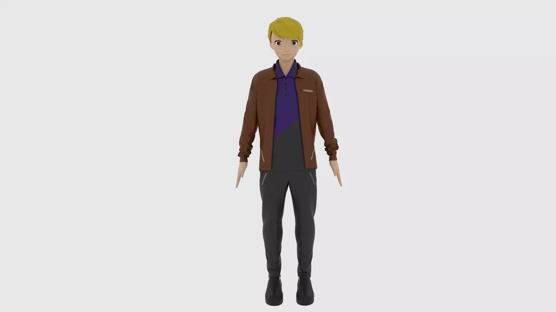 Cartoon Character Low-poly 3D model_0