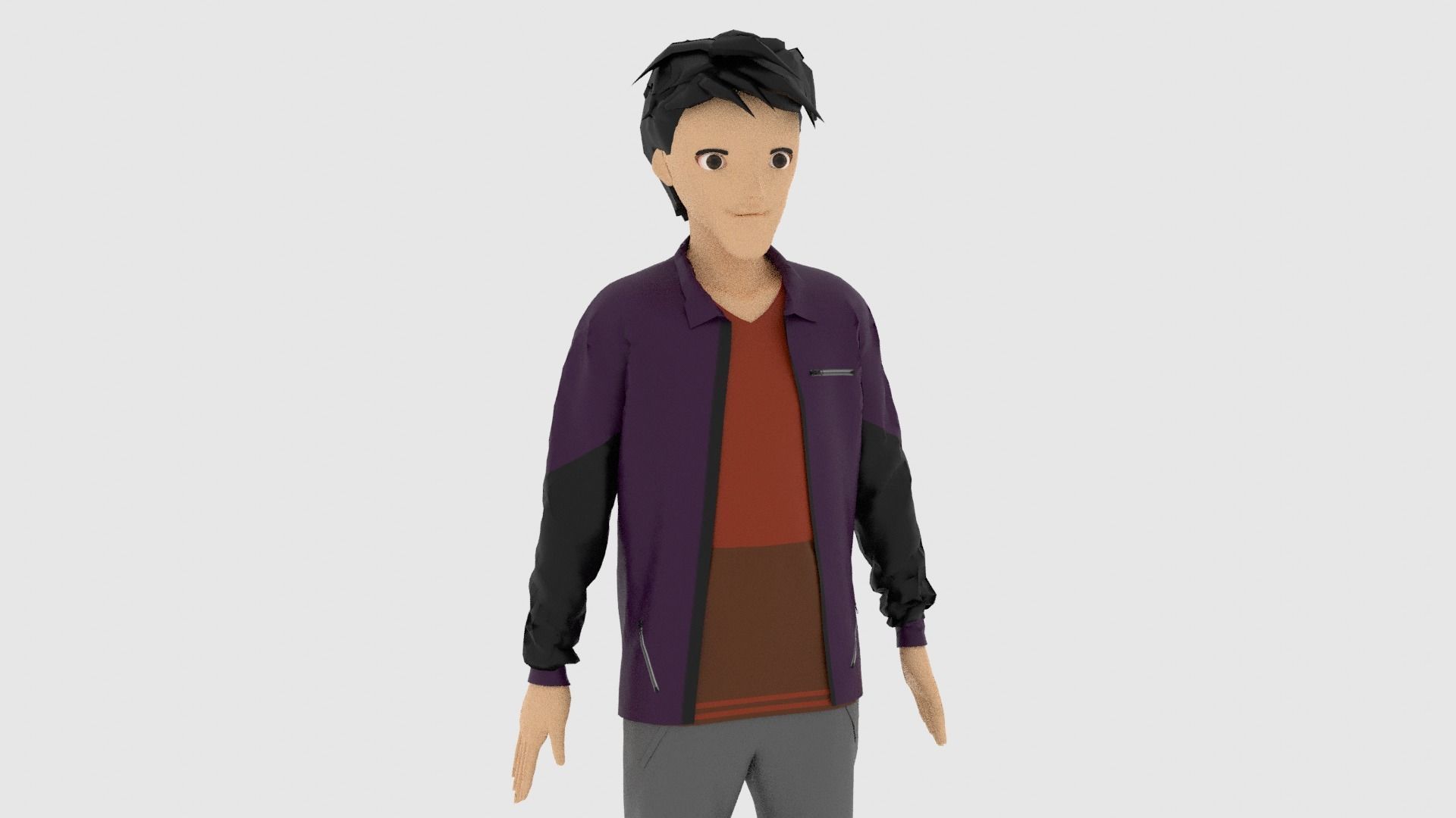 Cartoon Character Low-poly 3D model_7