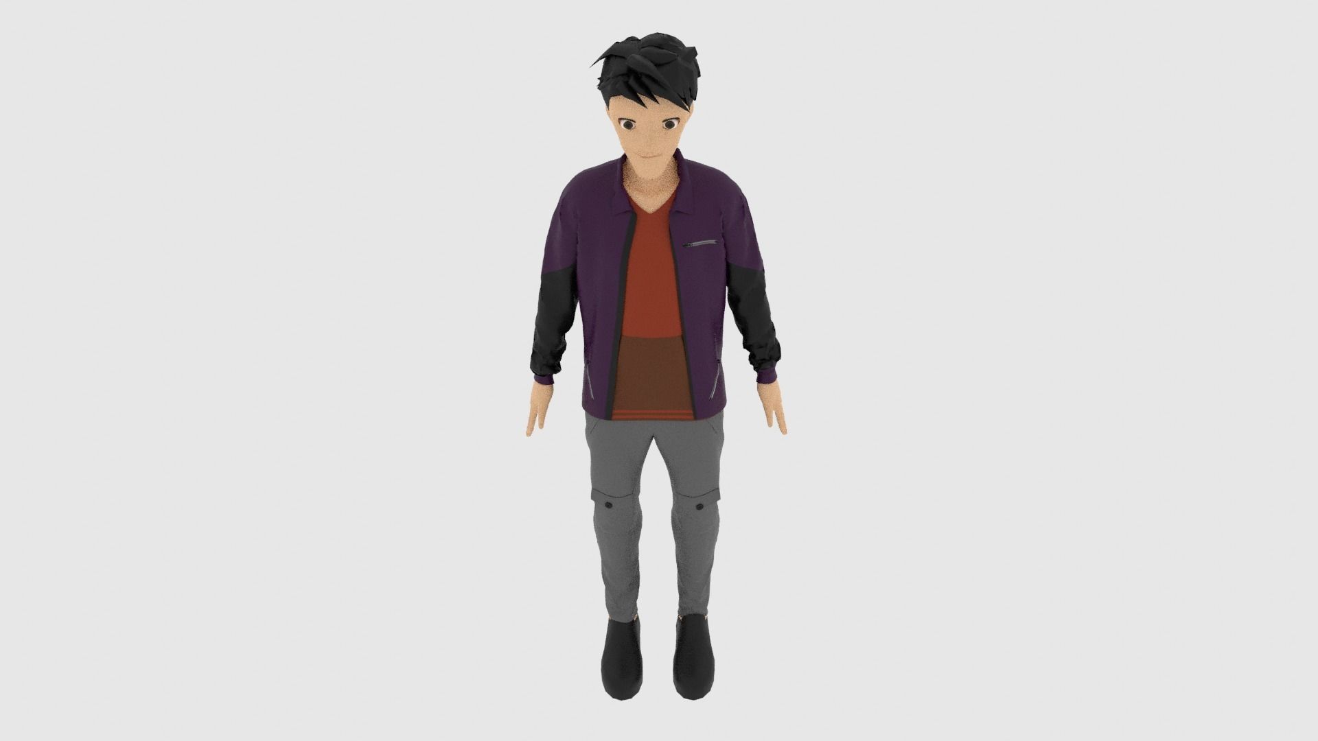 Cartoon Character Low-poly 3D model_5