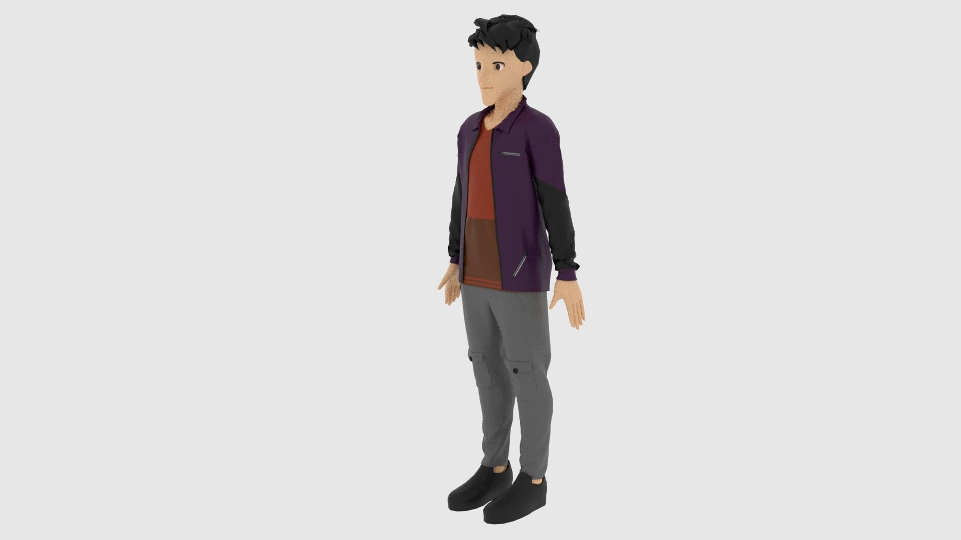 Cartoon Character Low-poly 3D model_2