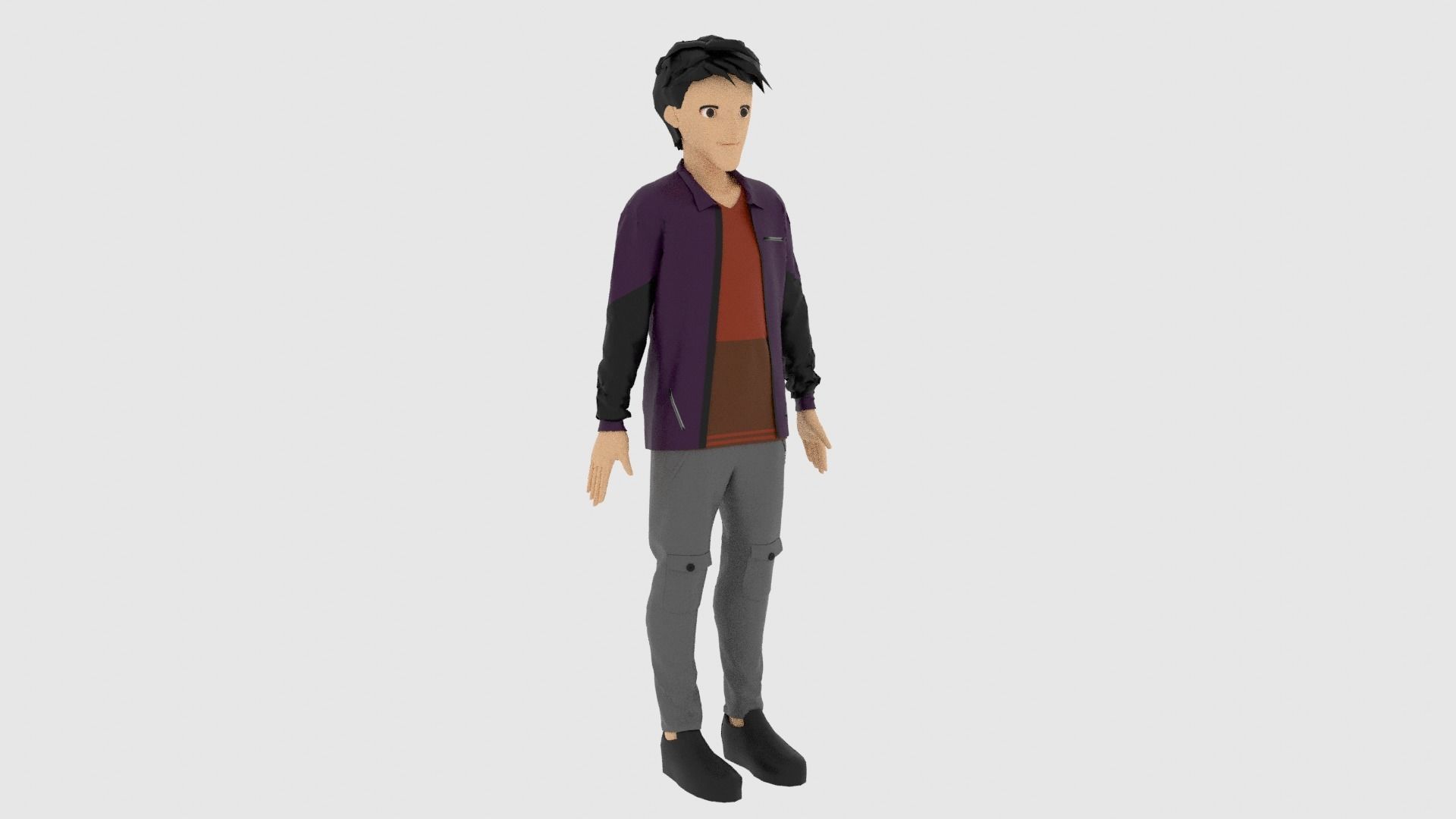 Cartoon Character Low-poly 3D model_3