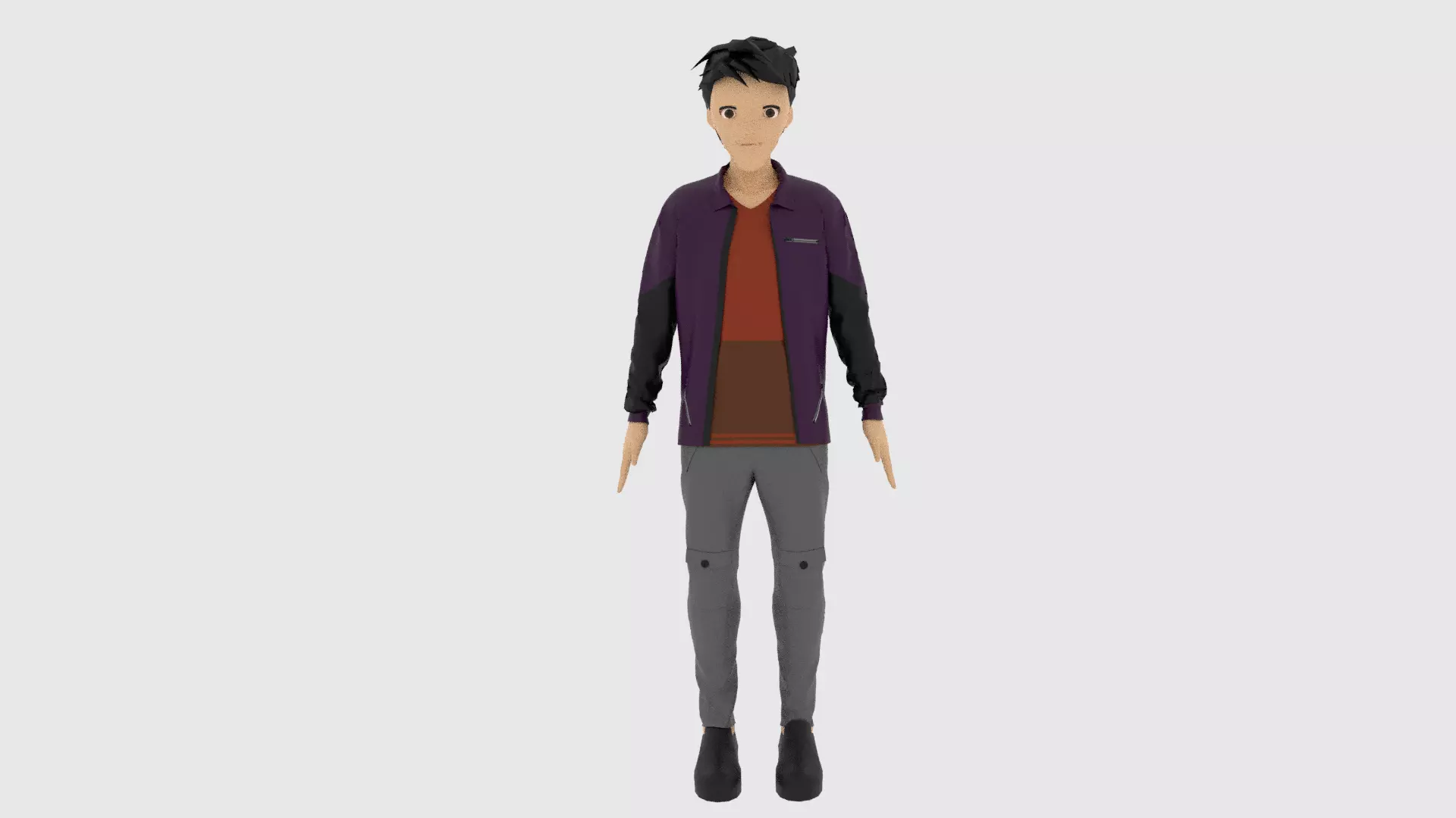Cartoon Character Low-poly 3D model_0