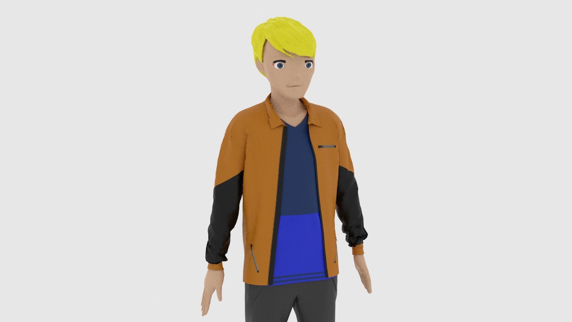 Cartoon Character Low-poly 3D model_7