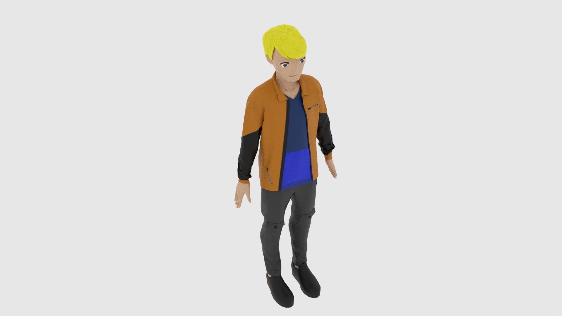 Cartoon Character Low-poly 3D model_6