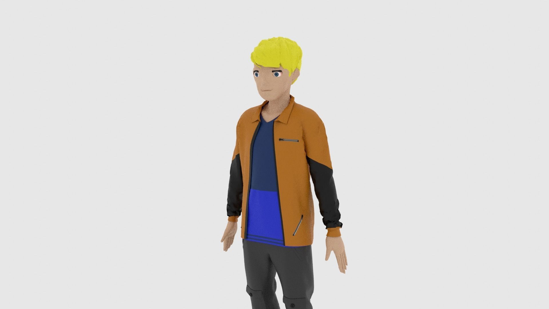 Cartoon Character Low-poly 3D model_1