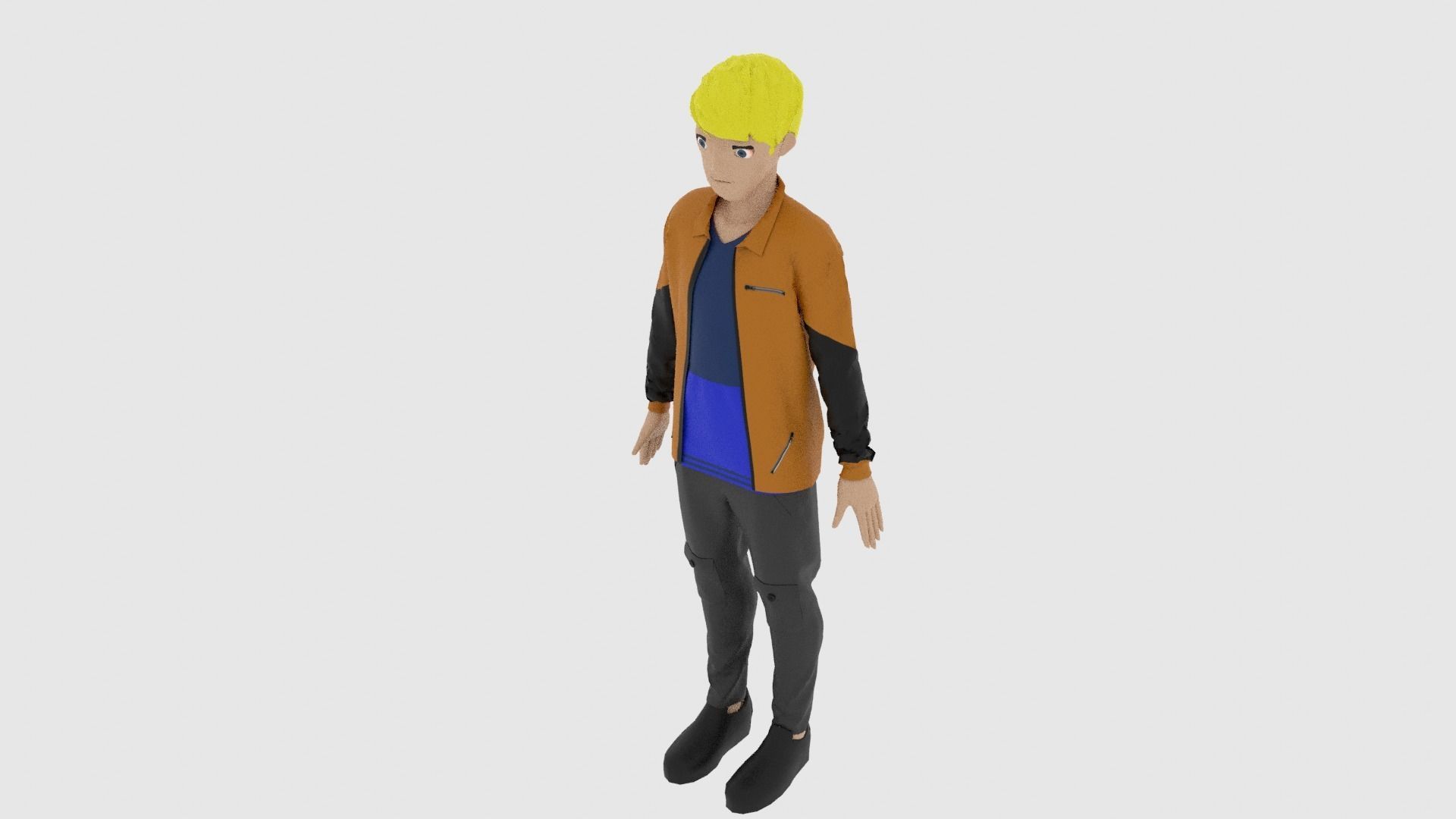 Cartoon Character Low-poly 3D model_4