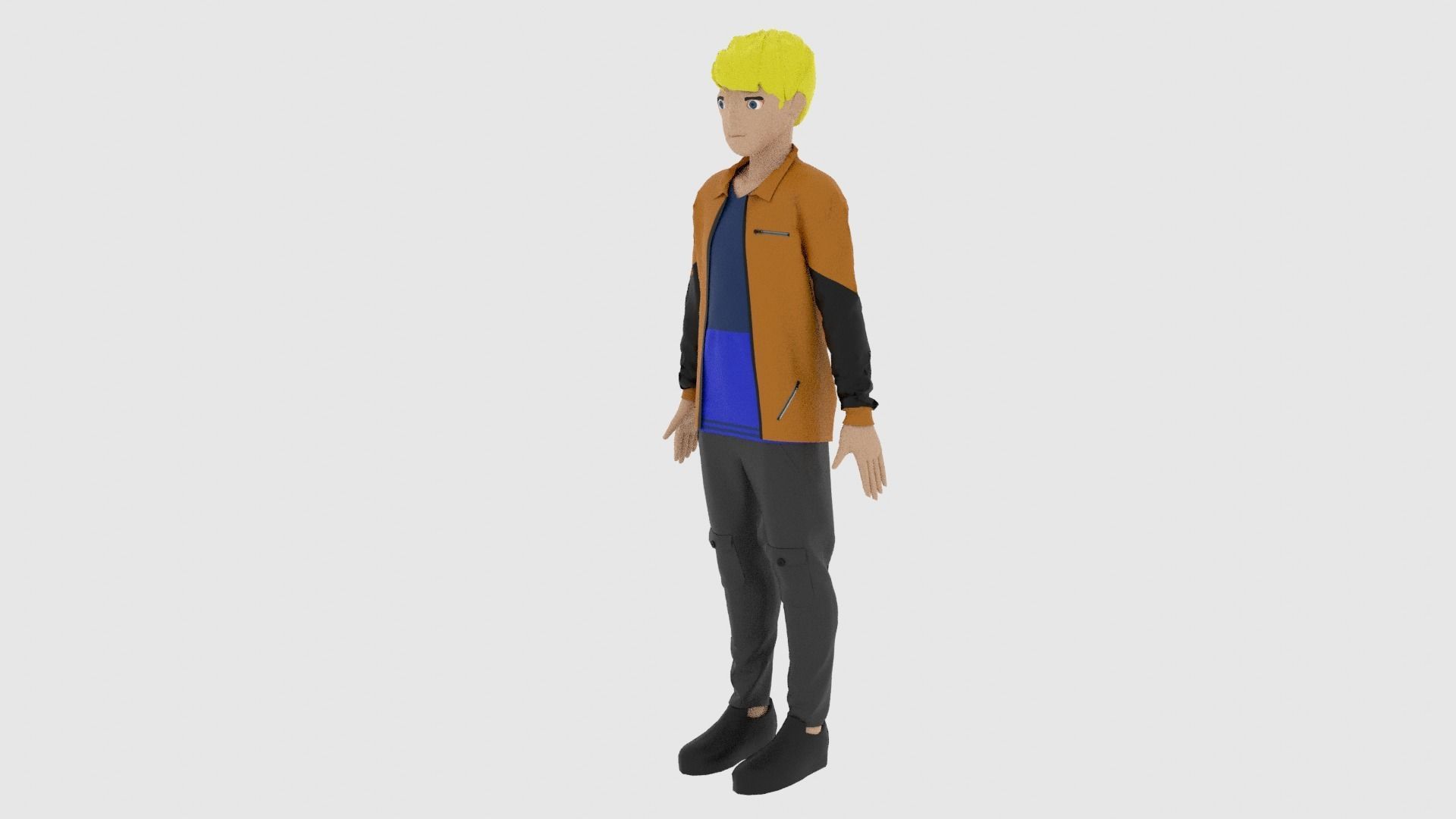 Cartoon Character Low-poly 3D model_2