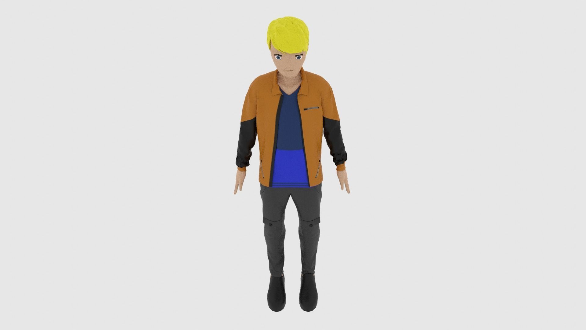 Cartoon Character Low-poly 3D model_5