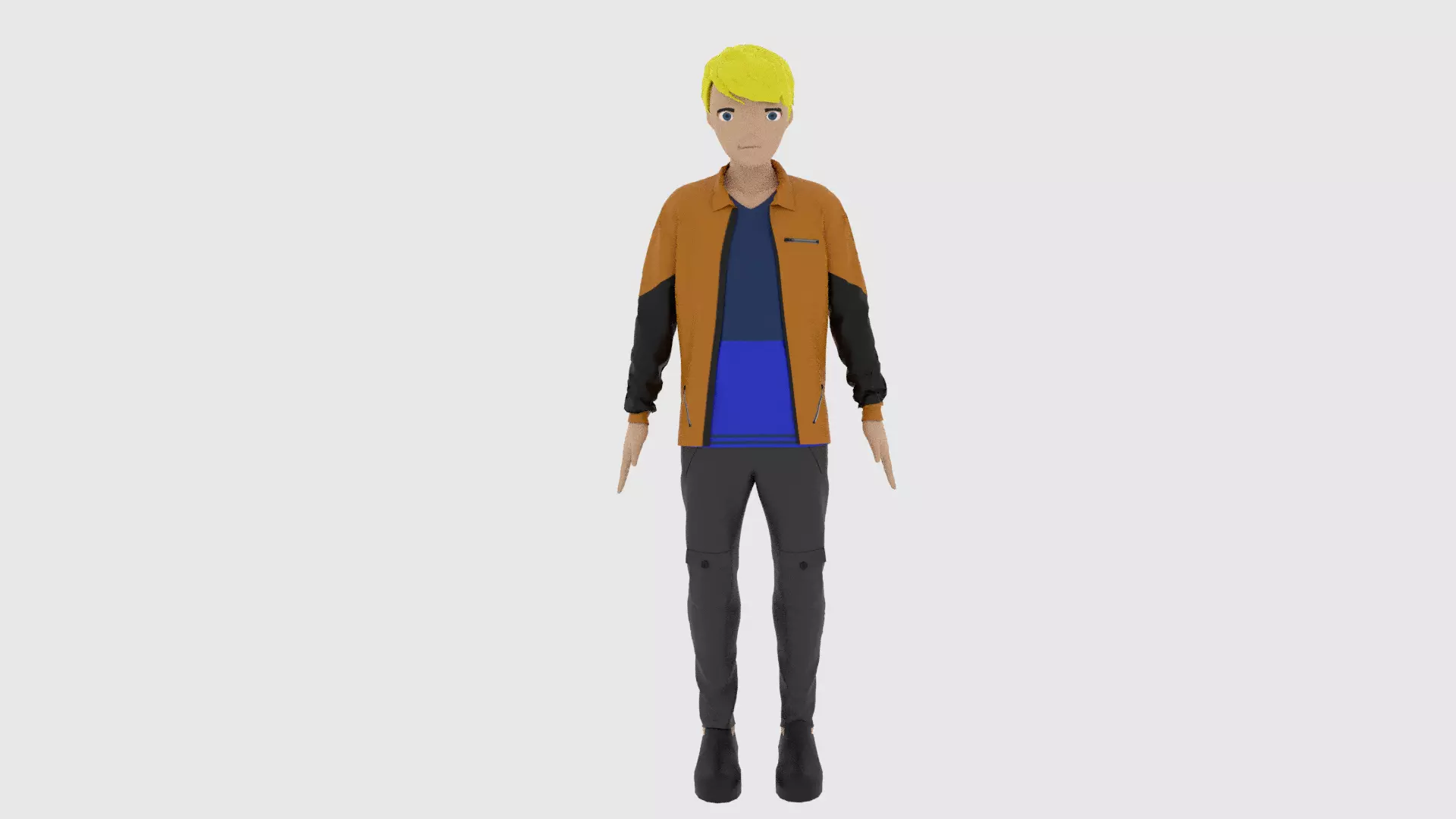 Cartoon Character Low-poly 3D model_0