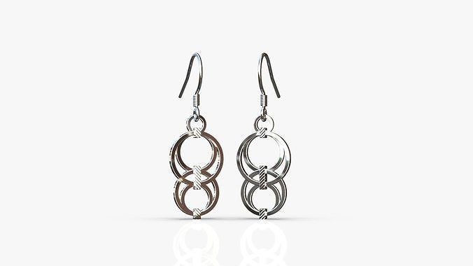 Modern earrings 3D print model