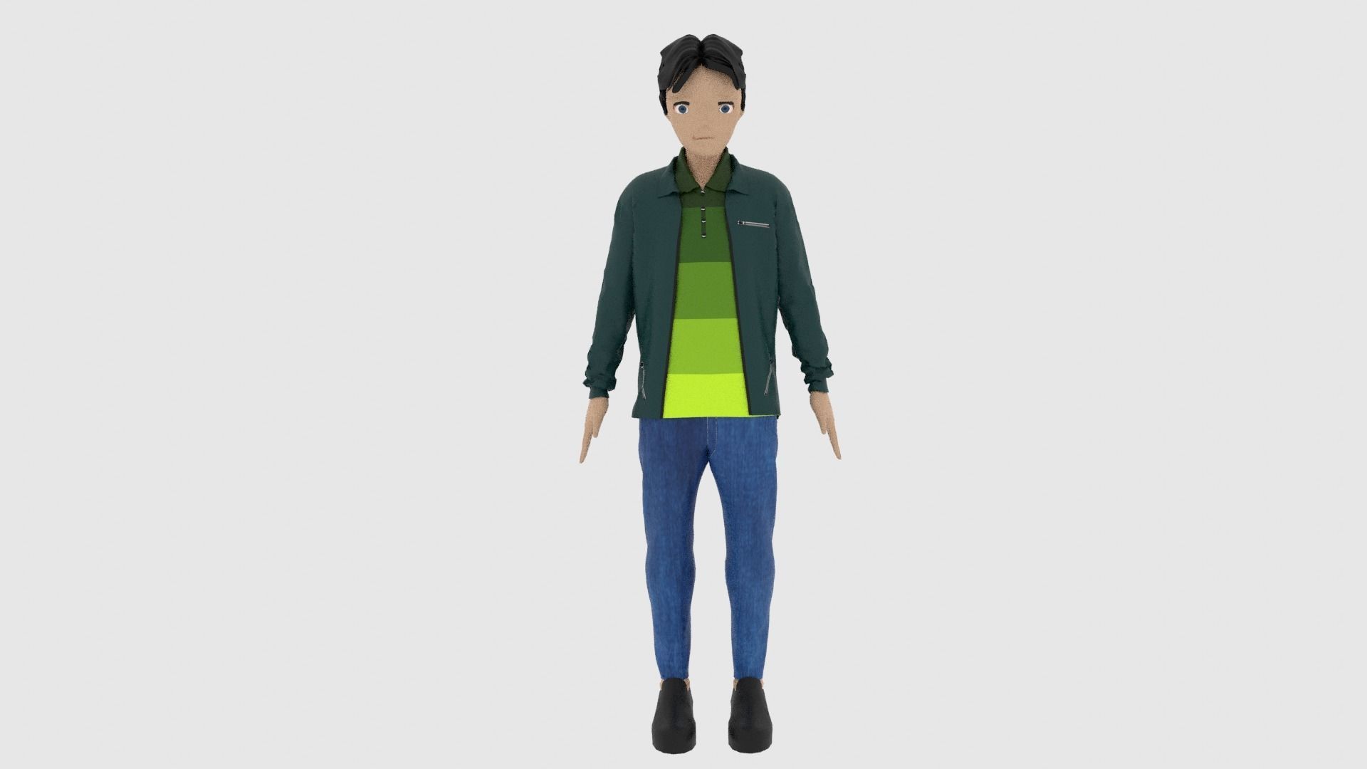 Cartoon Character Low-poly 3D model_2