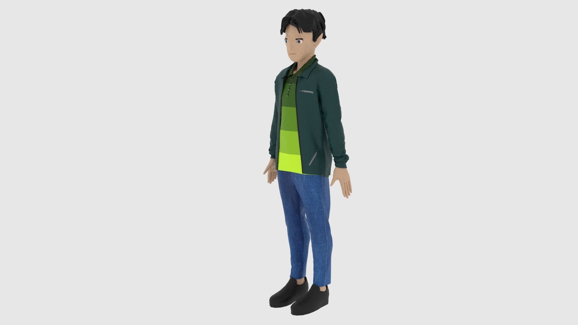 Cartoon Character Low-poly 3D model_1