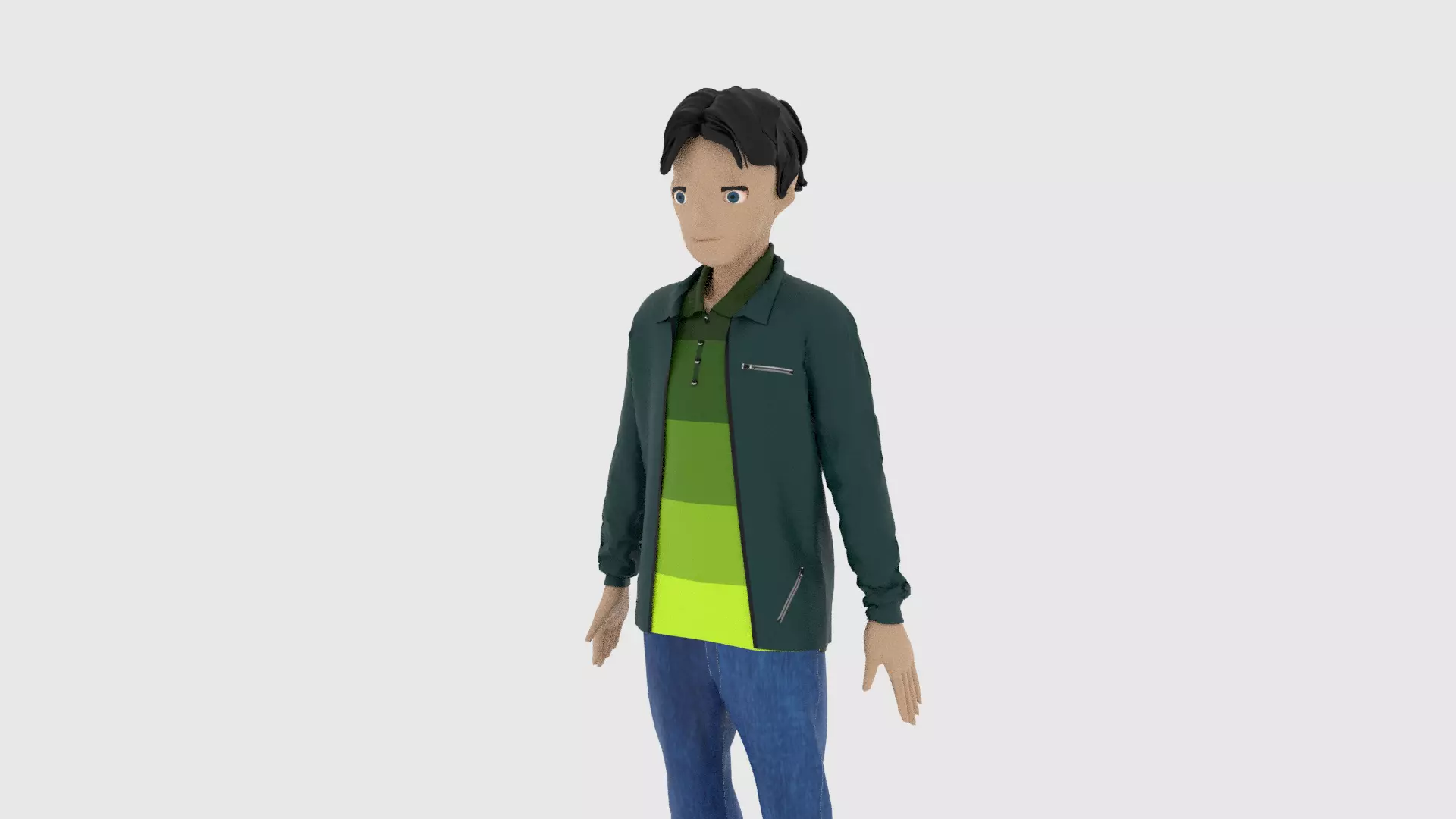Cartoon Character Low-poly 3D model_0