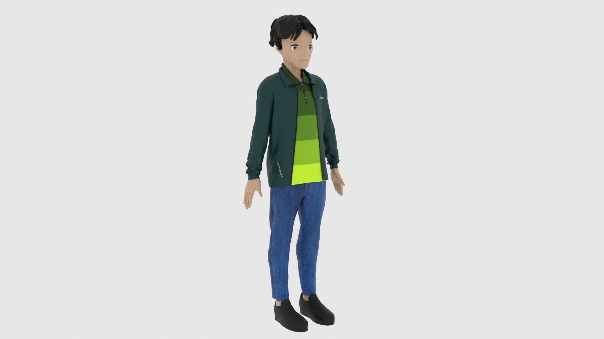 Cartoon Character Low-poly 3D model_3