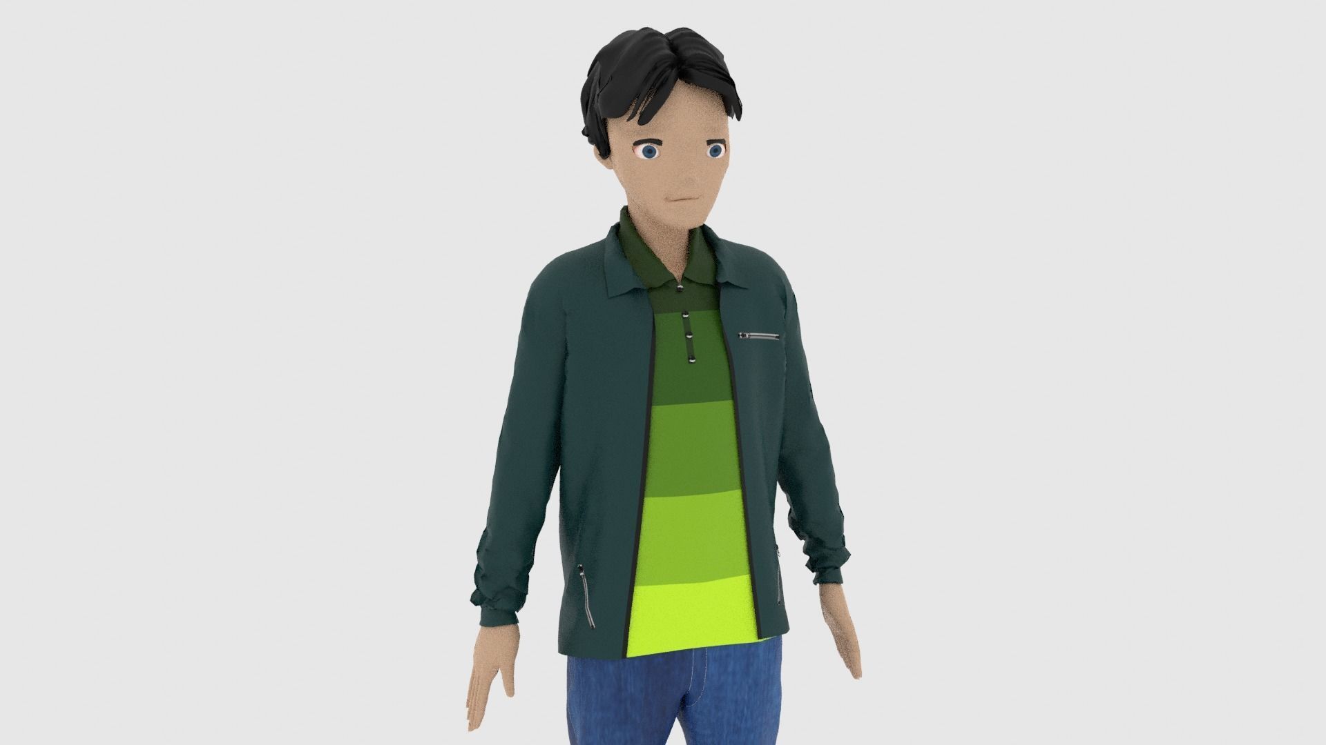 Cartoon Character Low-poly 3D model_7