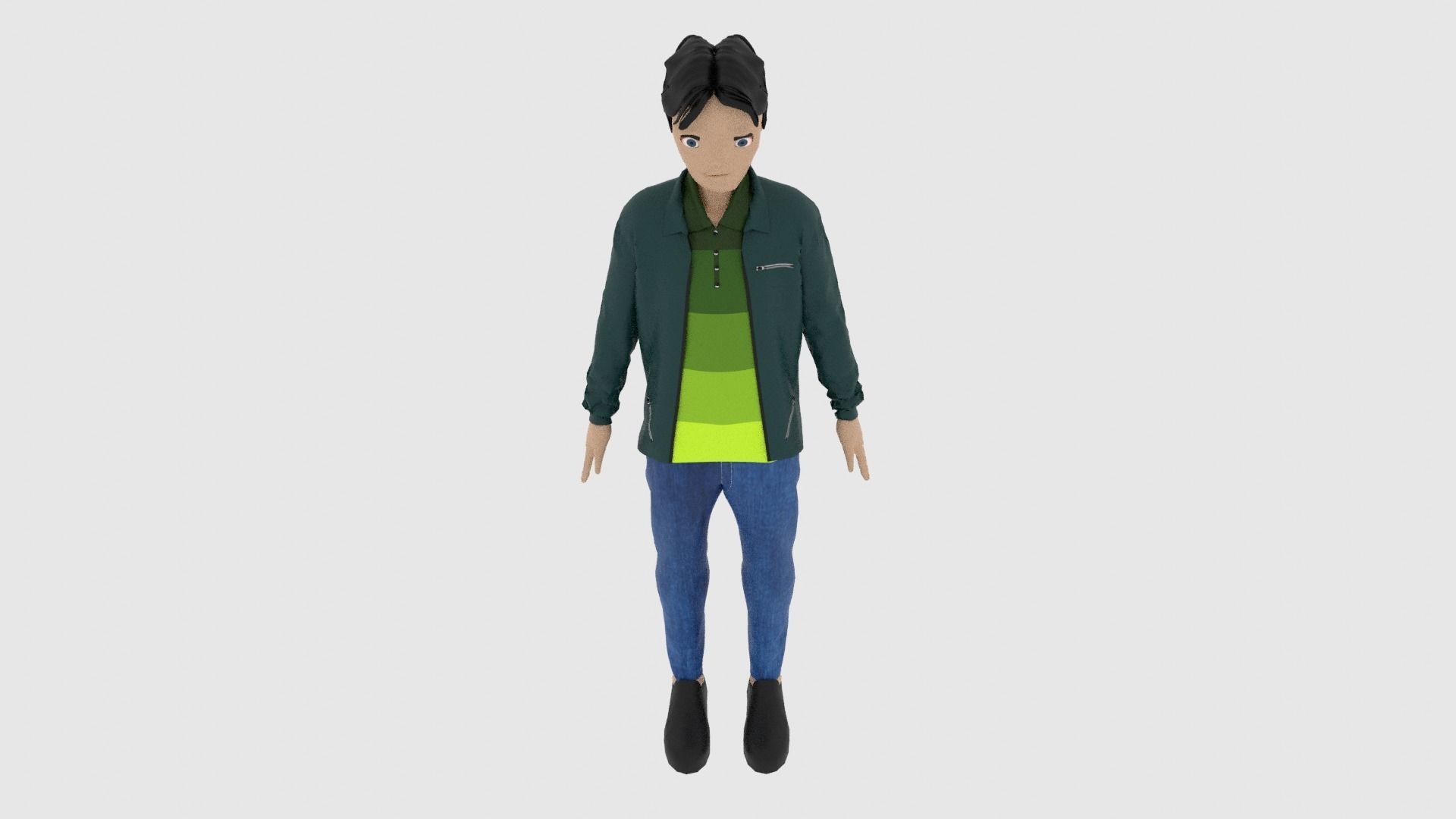 Cartoon Character Low-poly 3D model_5