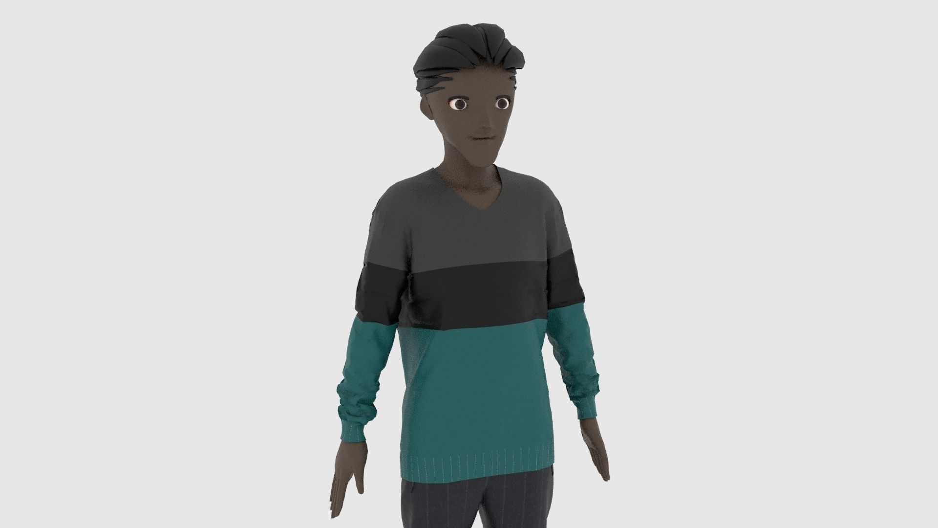 Cartoon Character Low-poly 3D model_7