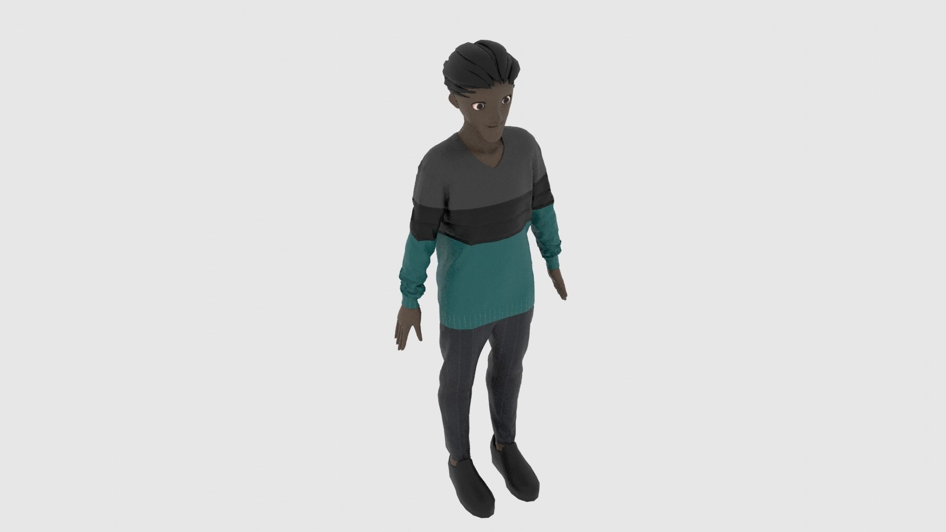 Cartoon Character Low-poly 3D model_6