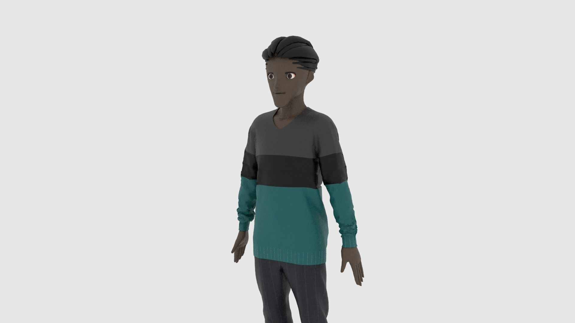 Cartoon Character Low-poly 3D model_1