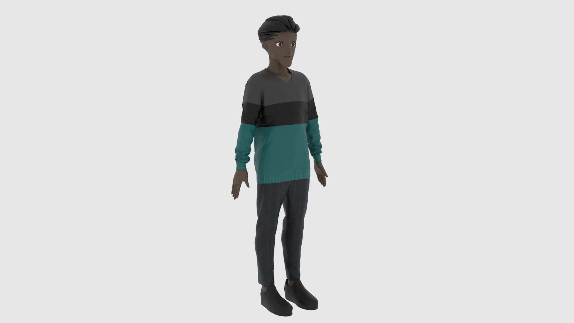 Cartoon Character Low-poly 3D model_3