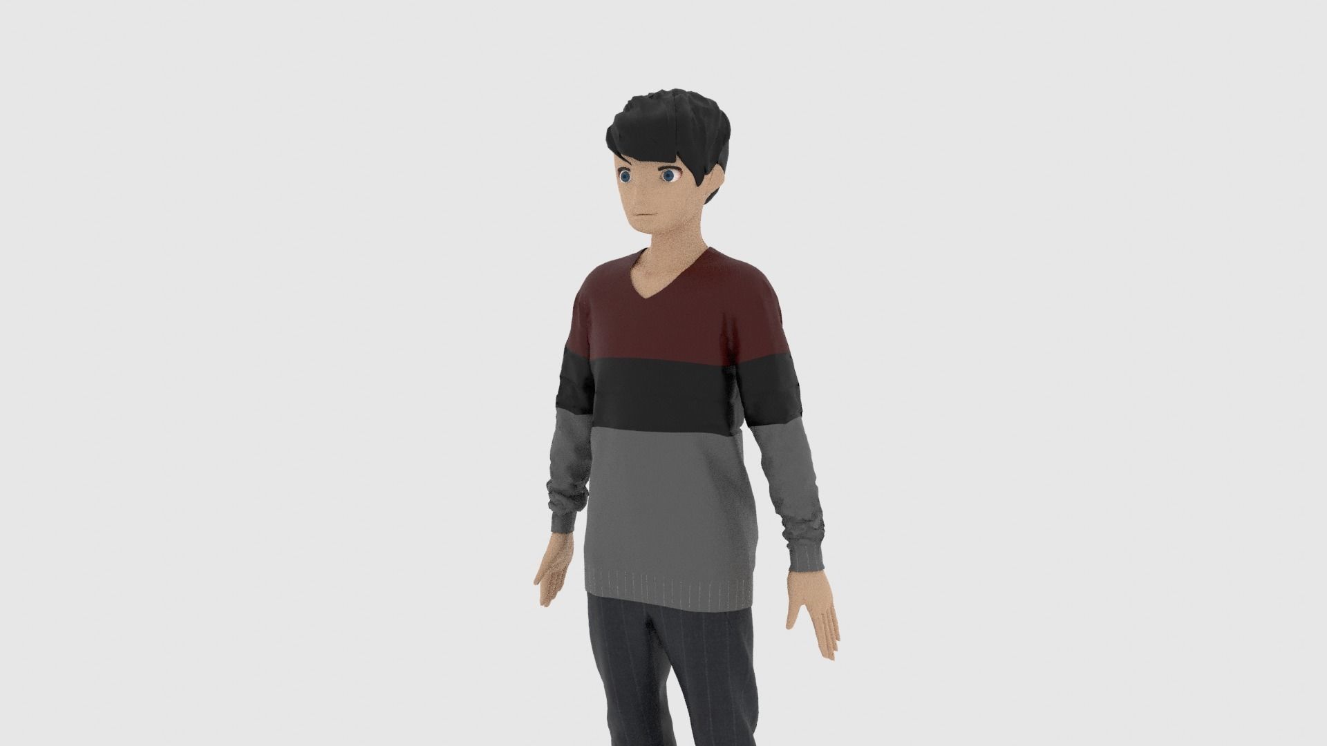 Cartoon Character Low-poly 3D model_1