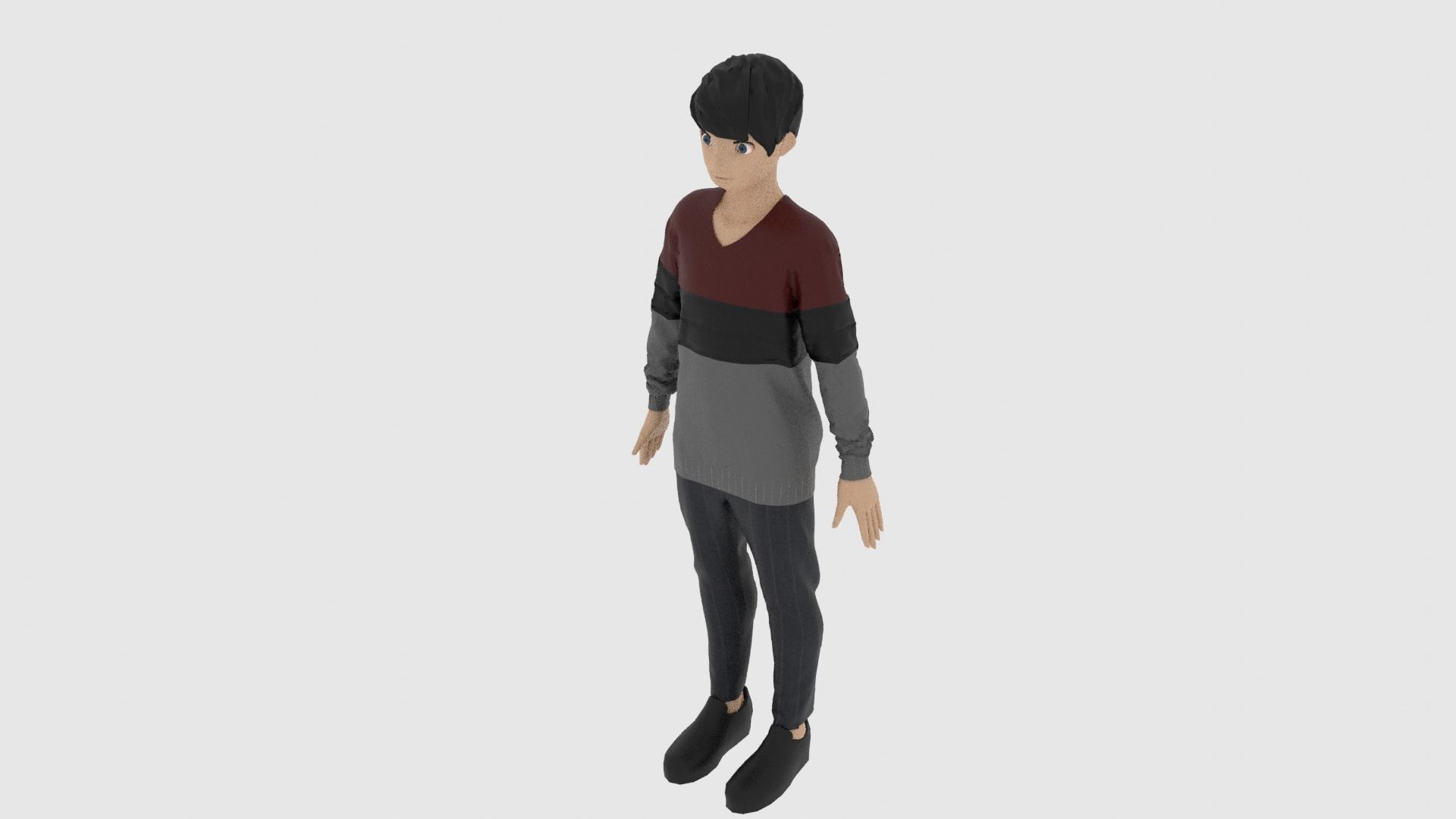 Cartoon Character Low-poly 3D model_4