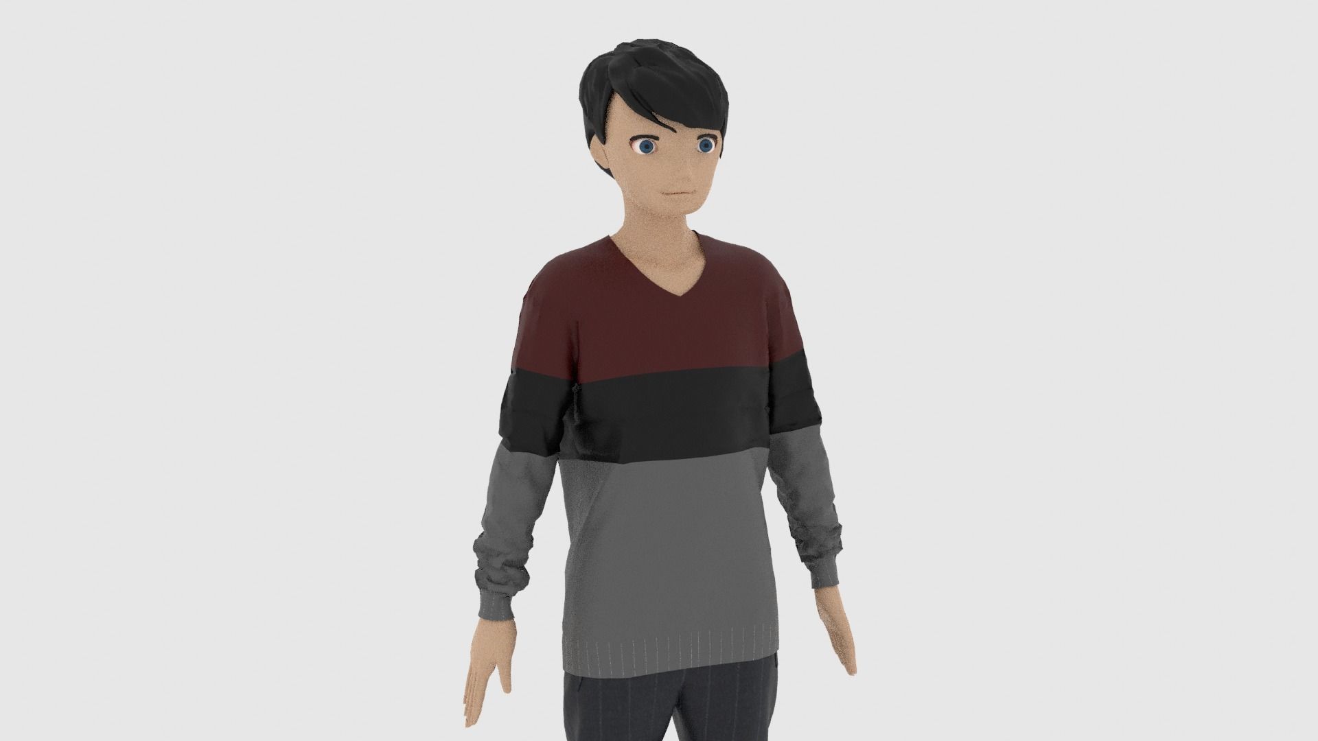 Cartoon Character Low-poly 3D model_7