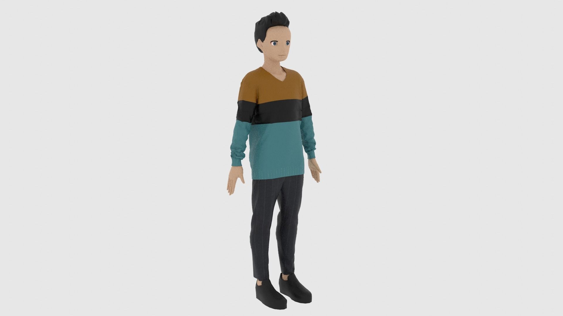 Cartoon Character Low-poly 3D model_3