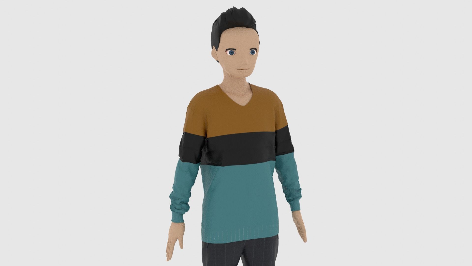 Cartoon Character Low-poly 3D model_7