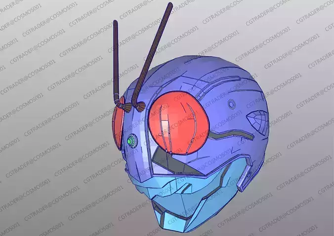 Kamen Rider The First helmet paper papekura Low-poly 3D model Kamen Rider The First helmet paper papekura Low-poly 3D model