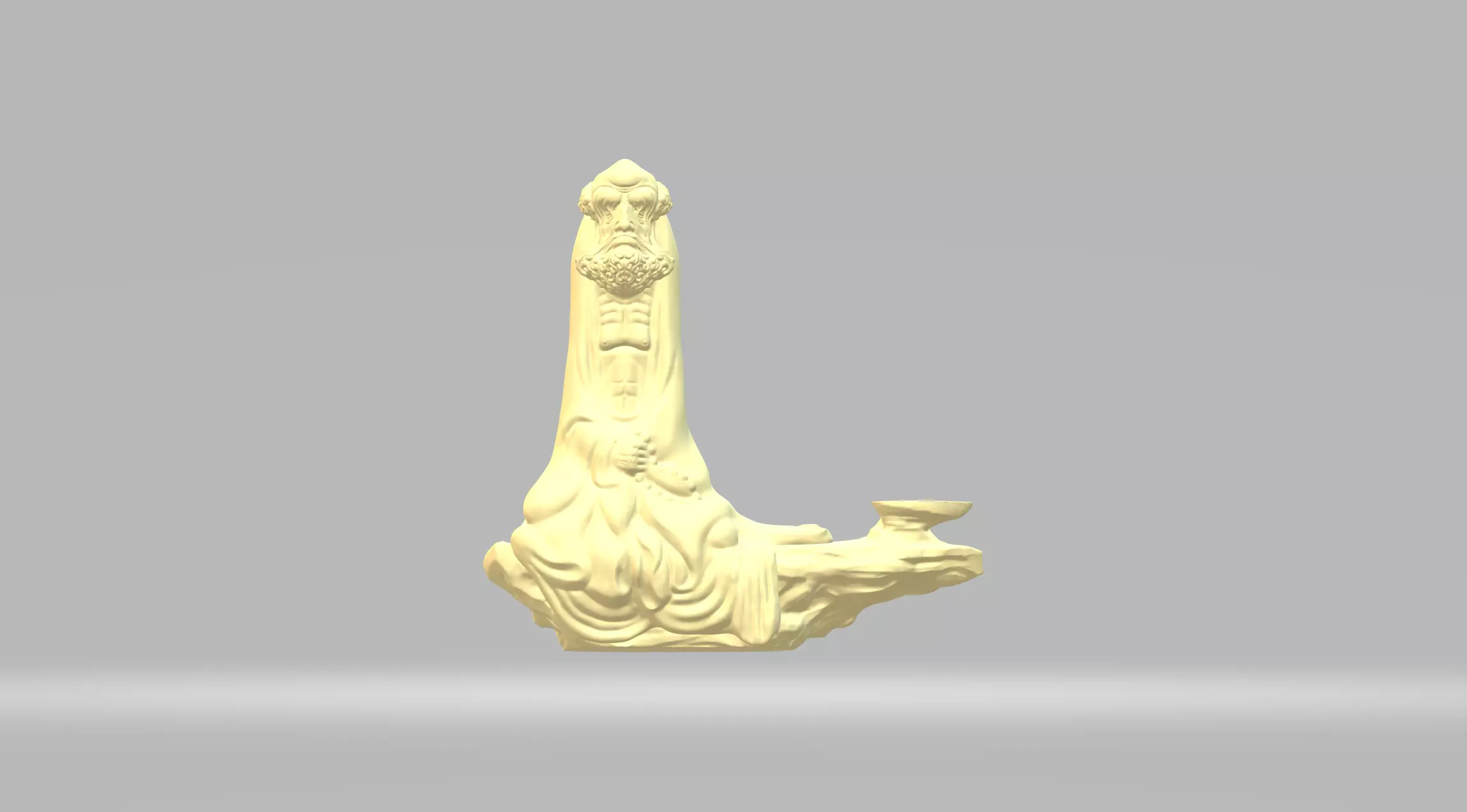Bodhidharma Patriarch Zen Sitting 3D print model_0