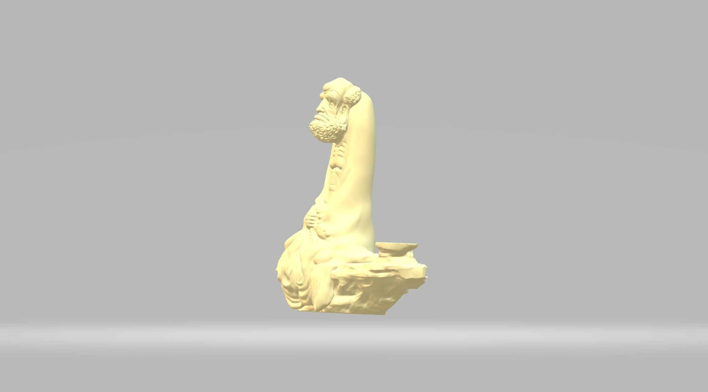 Bodhidharma Patriarch Zen Sitting 3D print model_1