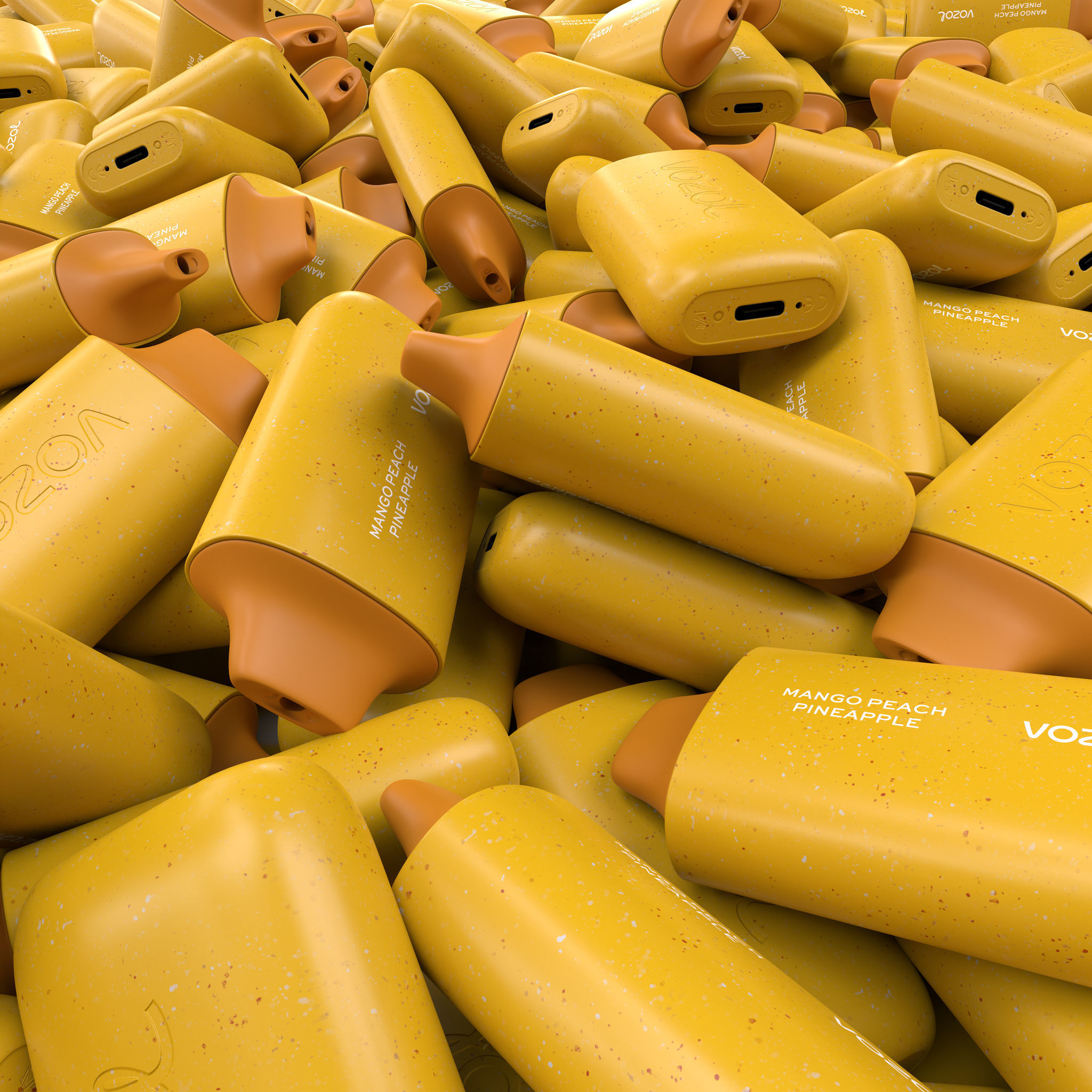 Vozol Star 6000 Mango Peach Pineapple Low-poly 3D model_3