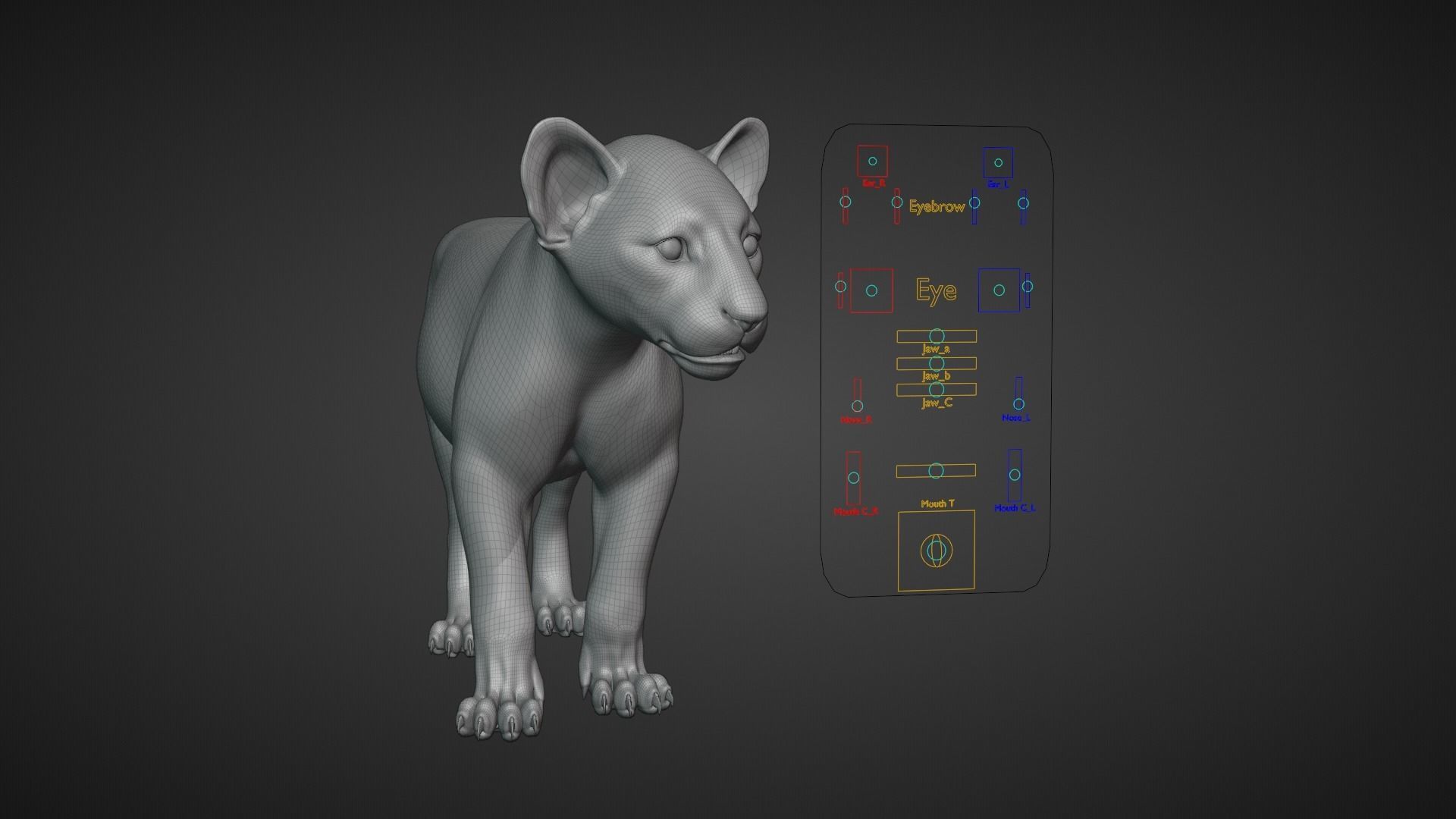 Lion Cub Animated VFX Grace 3D model_23