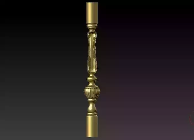 Classic balustrade iron stairs art inlaid wood interior 3d model