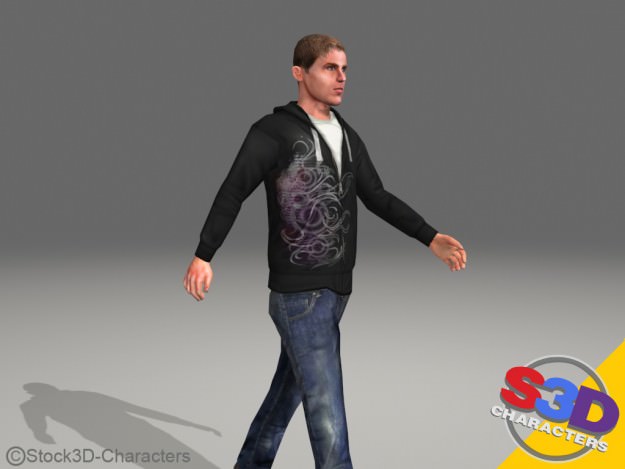 Michael-teen Animated Low-poly 3D model_14