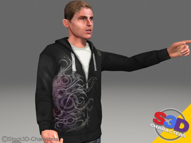 Michael-teen Animated Low-poly 3D model_15