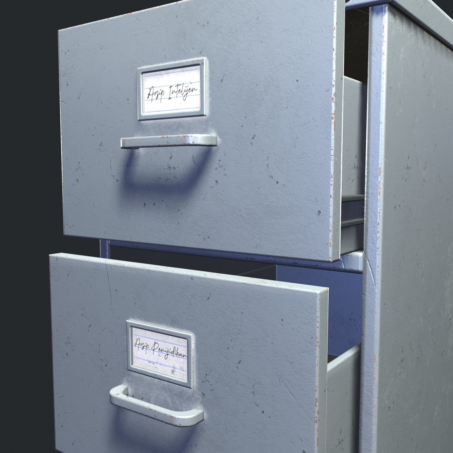 Filing Cabinet Low-poly 3D model_5